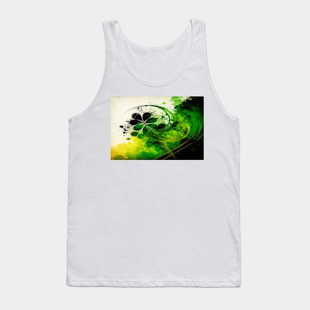 St Patricks Day Artwork - Green abstract artwork Tank Top by Unwind-Art-Work